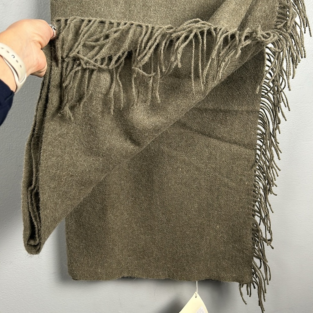 Alicia Adams Alpaca Throw green fringe, blanket alpaca wool blend